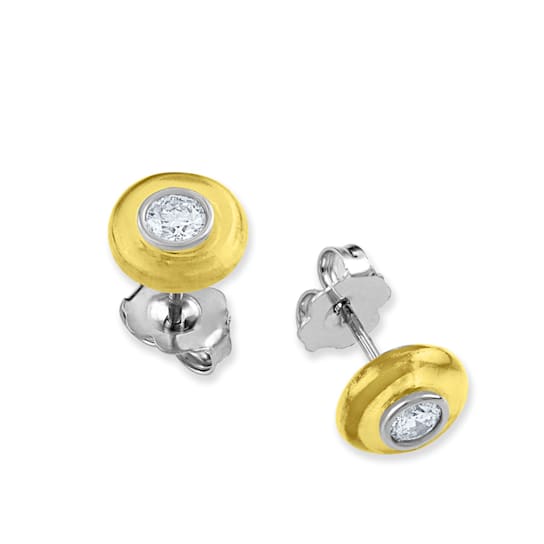 Belle Ciambelle-18K WG studs set with 0.10ctw diamonds and yellow
citrine doughnut.