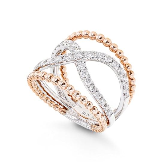 Round Diamond Fashion 14K Two-tone Gold Ring