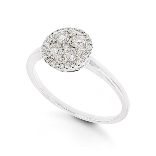 Round Diamond 14K White Gold Ring