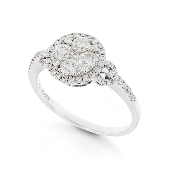 Round All Diamond 14K White Gold Ring