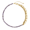REBL Taylor Amethyst 18K Yellow Gold Over Hypoallergenic Steel Half
Chain Half Beaded Necklace