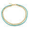 REBL Cleo Blue Magnesite 18K Yellow Gold Over Hypoallergenic Steel
Beaded Necklace With Chain