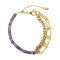 REBL Taylor Amethyst 18K Yellow Gold Over Hypoallergenic Steel Half
Chain Half Beaded Bracelet