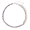 REBL Taylor Amethyst Hypoallergenic Steel Half Chain Half Beaded Necklace