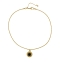 REBL Jules Black Agate 18K Yellow Gold Over Hypoallergenic Steel Pendant