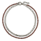 REBL Cleo Red Mahogany Jasper Hypoallergenic Steel Beaded Necklace With Chain