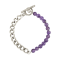 REBL Ashton Amethyst Hypoallergenic Steel Half Chain Half Beaded Bracelet