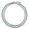 REBL Cleo Blue Magnesite Hypoallergenic Steel Beaded Necklace With Chain