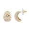 REBL Micah White Enamel 18K Yellow Gold Over Hypoallergenic Steel Earrings