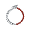 REBL Ashton Carnelian Hypoallergenic Steel Half Chain Half Beaded Bracelet