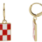 REBL Bay Red Enamel 18K Yellow Gold Over Hypoallergenic Steel Checker Earrings