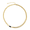 REBL Harlow Black Agate 18K Yellow Gold Over Hypoallergenic Steel Necklace