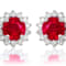 Diana M. Fine Jewelry 14K White Gold 0.61ctw Ruby and 0.13ctw Diamond Earrings