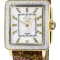 GV2 Womens Padova Gemstone White Dial, Tan Floral Leather Strap