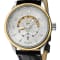 GV2 Men's Giromondo  Silver Dial Black Calfskin Leather Watch