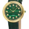 GV2 Arezzo Women's Diamond Watch, Genuine Italian Handmade Green Leather Strap