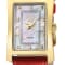 GV2 Womens Luino Diamond White MOP Dial, Genuine Italian Leather Red Watch