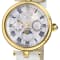 GV2 Florence Women's Mother of Pearl Dial Diamond Cut Ring, White
Leather Strap Watch