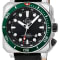 GV2 Men's XO Submarine SS Case, SS/GRN Bezel, Black Dial, Genuine Black
Canvas Strap