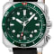 GV2 Men's XO Sub SS Case, SS/GRN Bezel, Green dial, Genuine Black Canvas Strap