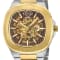 GV2 Automatic Men's Potente Two toned SS IPYG Bracelet Skeletal Watch