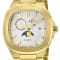 GV2 Men's Potente Moon Phase Swiss Automatic Watch, IPYG Stainless Steel Bracelet