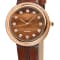 GV2 Arezzo Women's Diamond Watch, Genuine Italian Handmade Brown Leather Strap