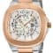 GV2 Automatic Men's Potente Two toned SS IPRG Bracelet Skeletal Watch