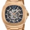 GV2 Automatic Men's Potente Rose Gold Bracelet Skeletal Watch
