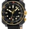 GV2 Men's XO Submarine Black Case, GP/BLK Bezel, Black Dial, Genuine
Black Canvas Strap