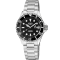 Gevril Men's Wall Street BLK Dial BLK Ceramic Bezel Stainless Steel Bracelet