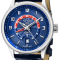 Gv2 By Gevril Men's 42302 Giromondo Blue Dial Blue Leather Date Swiss Watch