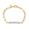 14K Gold 0.40 ct. tw. Open Link ID Bar Bracelet