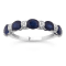 14K White Gold, 1.49ctw Blue Sapphire & 0.10ctw Diamond Ring