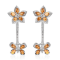 Sterling Silver 2 in 1 Citrine Flower and Butterfly Drop Earrings