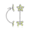 Sterling Silver 2 in 1 Peridot Flower and Butterfly Drop Earrings