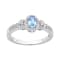 Sterling Silver Swiss Blue Topaz & White Topaz Ring
