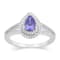 14K White Gold, 0.64ctw  Pear Tanzanite & 0.23ctw Diamond Split
Shank Ring
