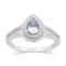 14K White Gold 0.64ctw Pear Aquamarine & 0.23ctw Diamond Split Shank Ring