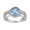 Sterling Silver Swiss Blue Topaz & White Topaz Ring