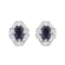 Sterling Silver, Blue Sapphire & White Sapphire Vintage Style Earrings