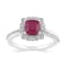 14K White Gold with 1.35 ctw African Ruby and Diamond Ring