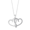 Sterling Silver Lab Created White Sapphire Entwined Heart Pendant with
18" Italian Box Chain
