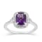 14K White Gold with 1.45 ctw African Amethyst and Diamond Ring
