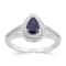 14K White Gold, 0.64ctw Pear Blue Sapphire & 0.23ctw Diamond Split
Shank Ring