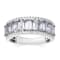 14kt White Gold, Emerald Cut Aquamarine and Diamond Fashion Ring