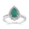 14K White Gold with 1.20 ctw Emerald and Diamond Ring