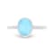 10x8 Larimar Bezel Twisted Rhodium Over Sterling Silver Ring