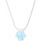 Larimar Shell Rhodium Over Sterling Silver Adjustable Necklace