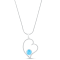 Larimar and Cubic Zirconia Open Heart Rhodium Over Sterling Silver
Adjustable Necklace